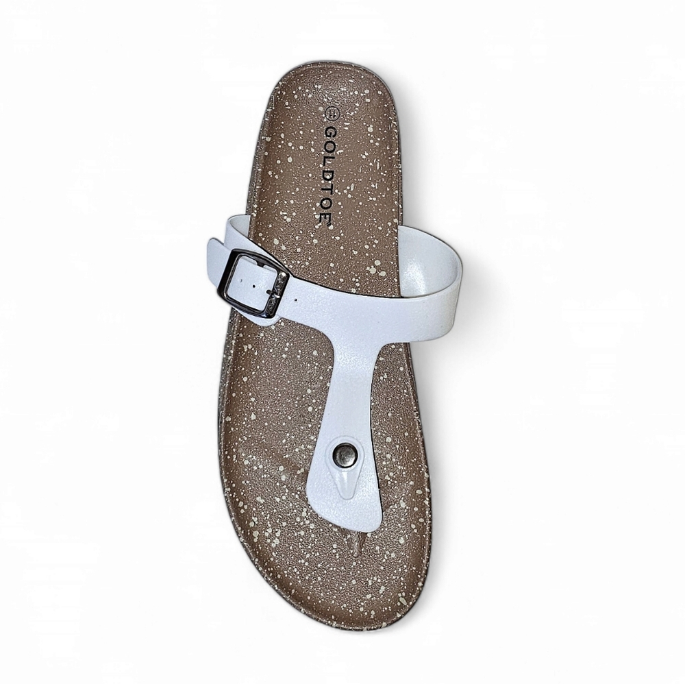 NWOT Gold Toe Thong Sandals